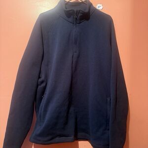 REI Mens Sweater XL Extra Large Dark Blue Quarter Zip Pockets Outerwear